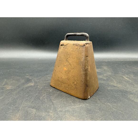 Antique Farmhouse Rustic Small Brass Cowbell - Picture 7 of 8